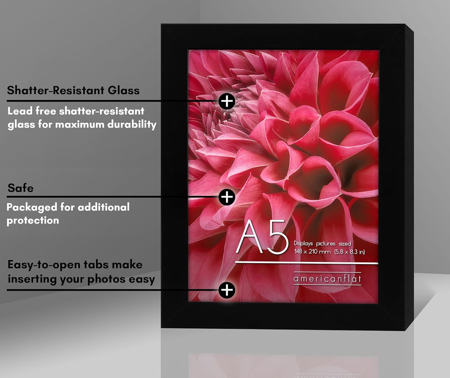 A5 Picture Frame in Black - Set of 2