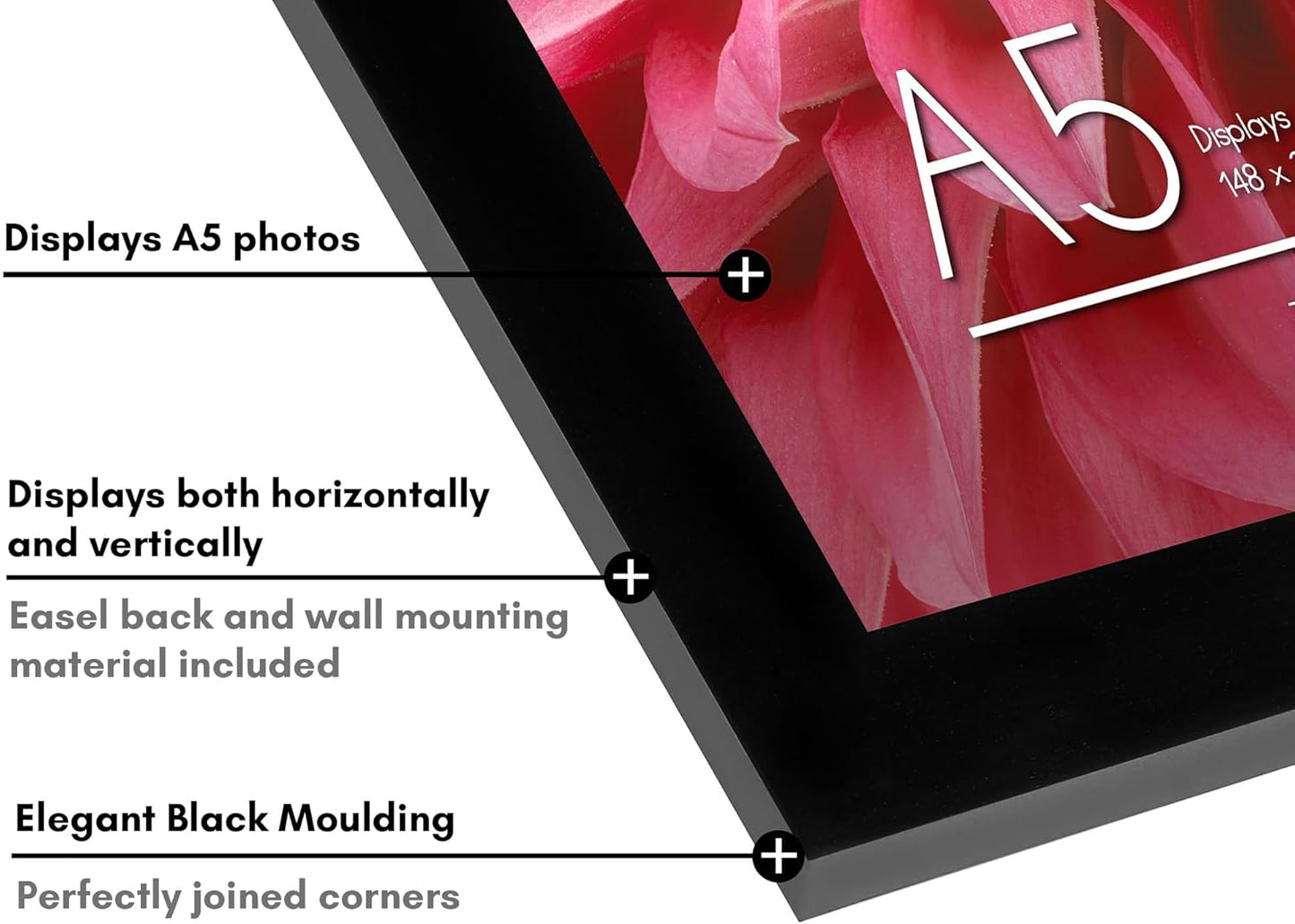 A5 Picture Frame in Black - Set of 2