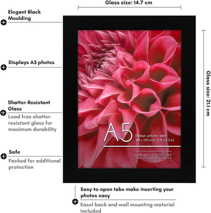 A5 Picture Frame in Black - Set of 2