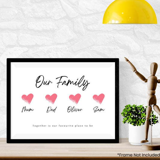 our-family-hearts in frame