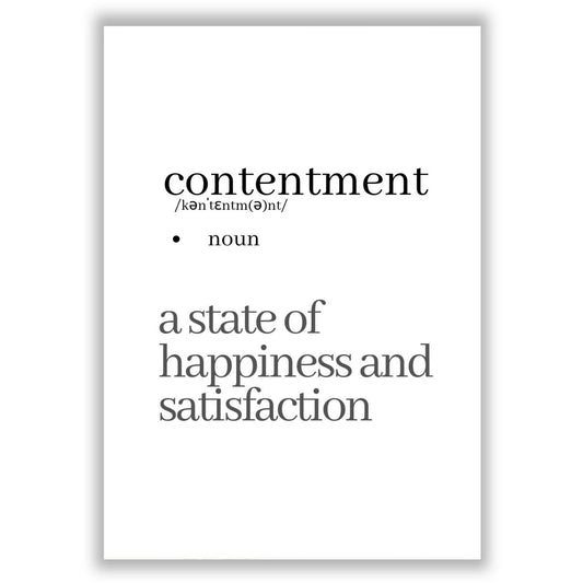 contentment print