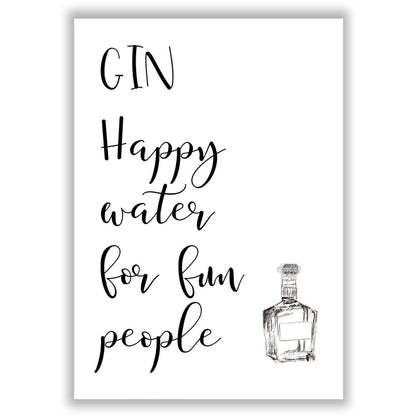 gin-happy-water-for-fun-people print