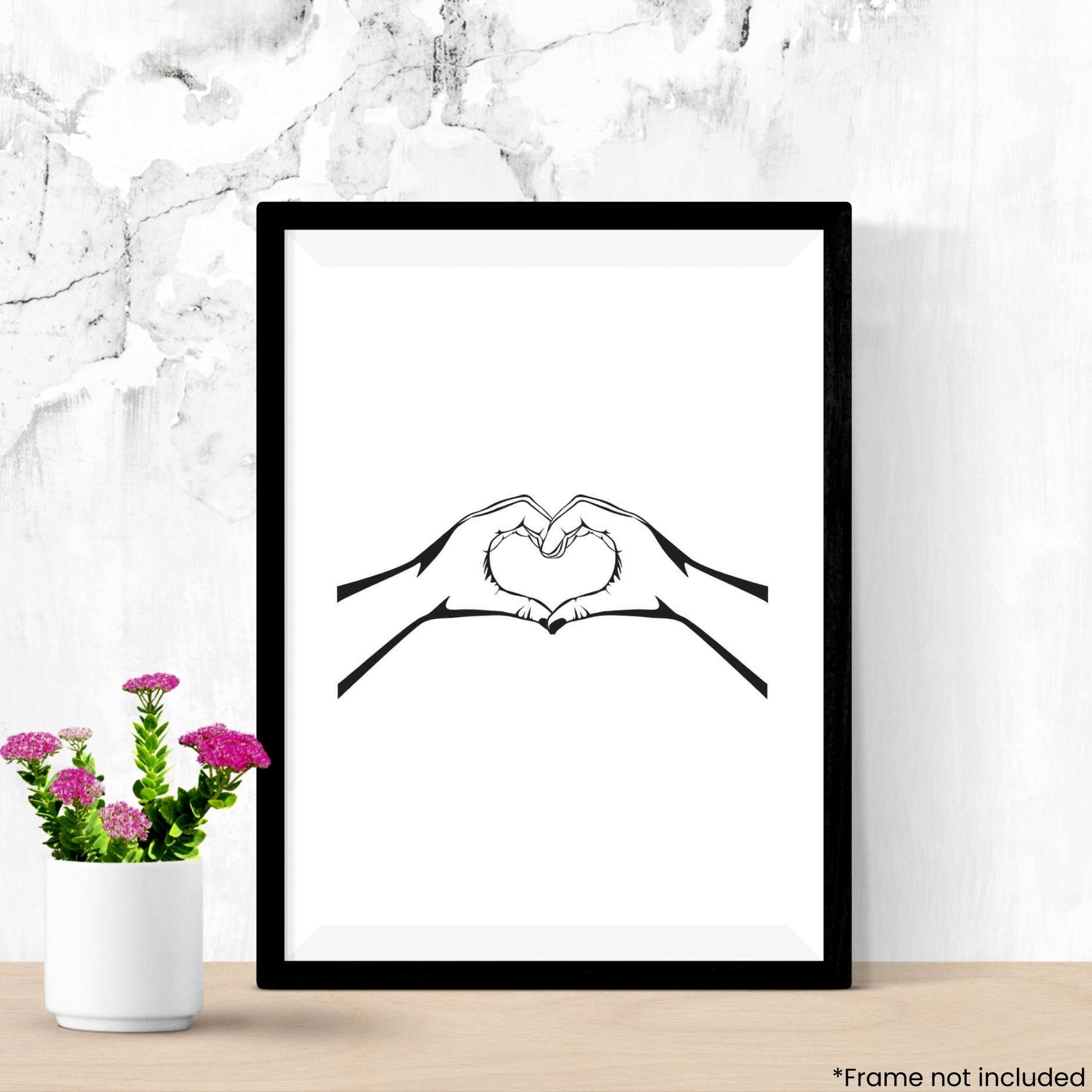 heart-hands in frame