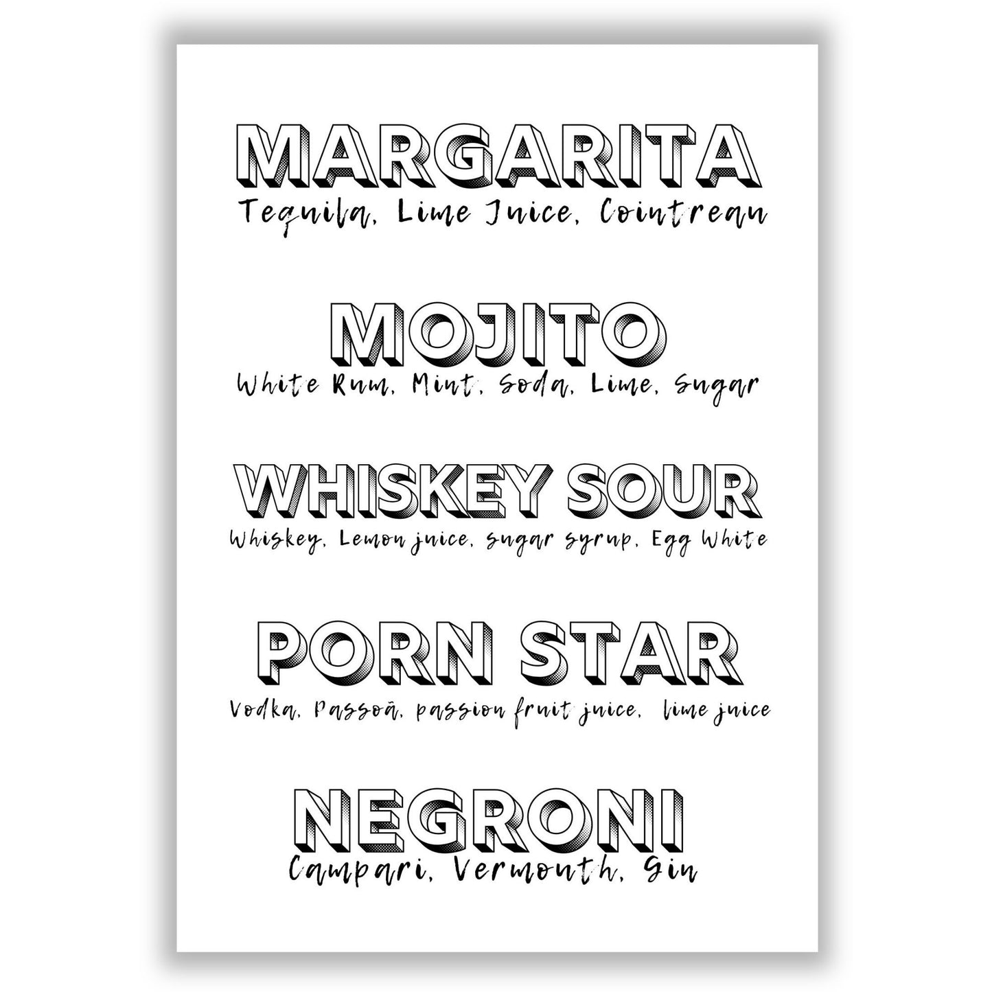 cocktail-menu print