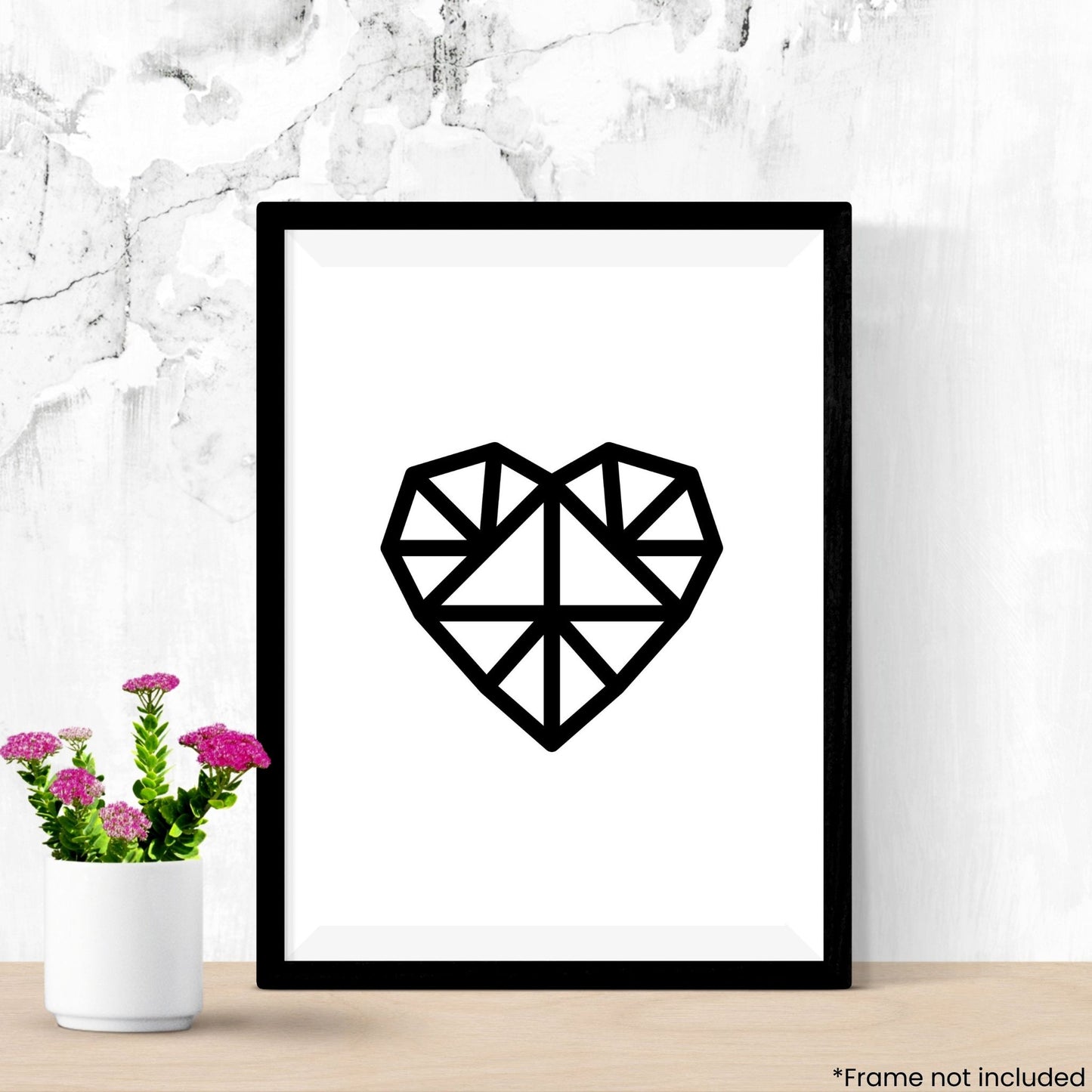 geometric-love-heart in frame