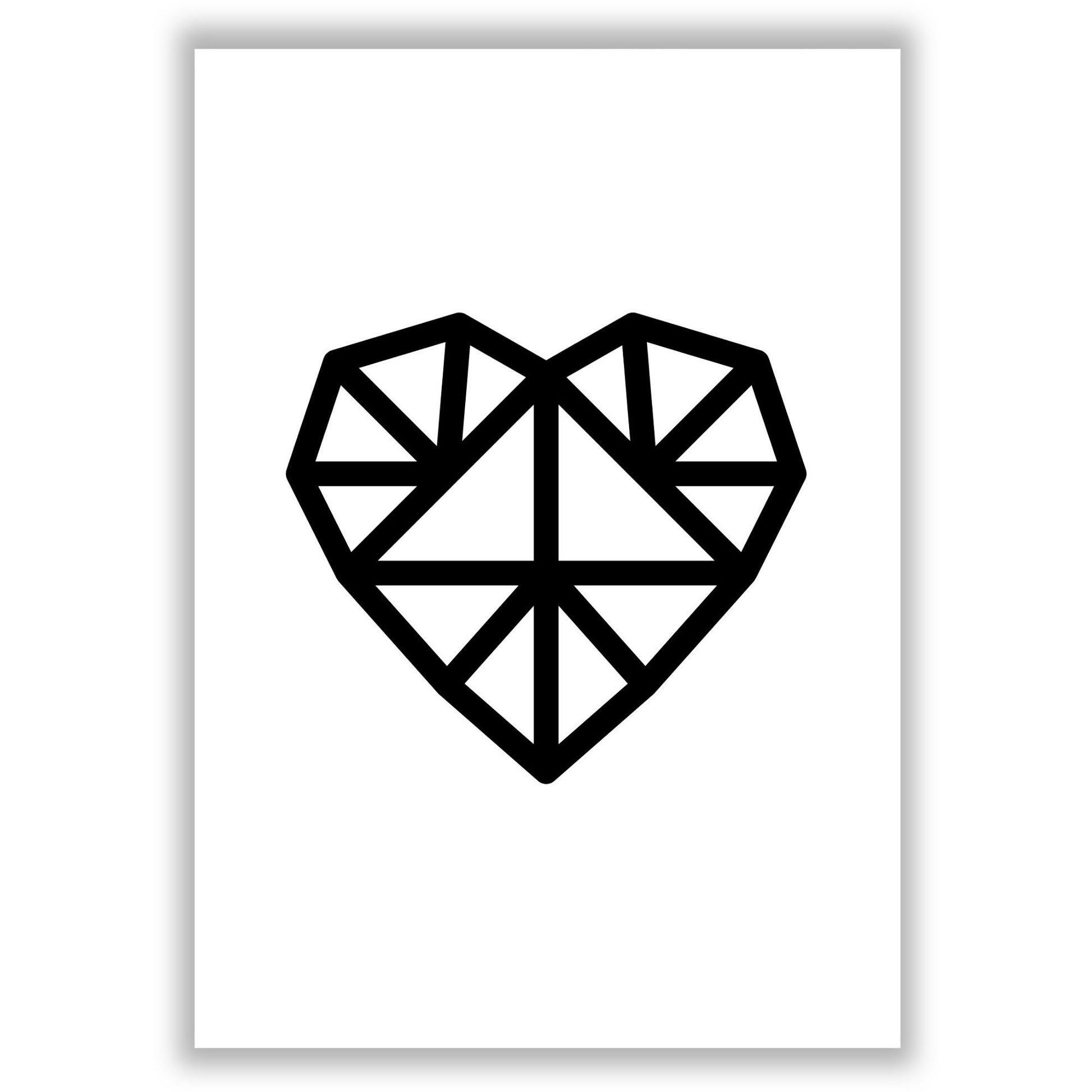 geometric-love-heart print