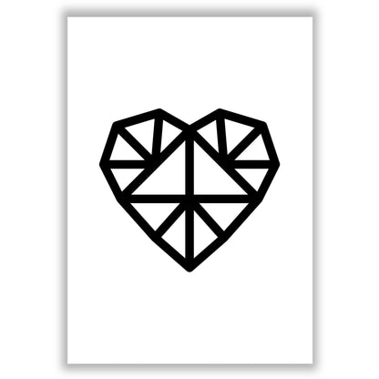 geometric-love-heart print