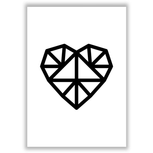 geometric-love-heart print