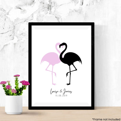 flamingo-couple in frame