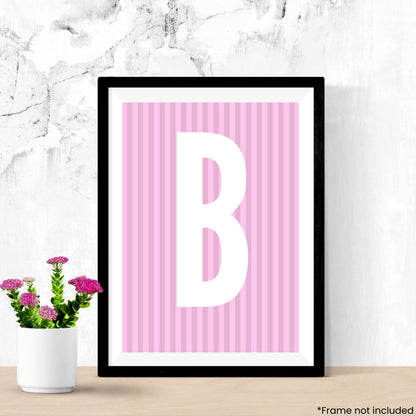 stripy-letter-print in frame