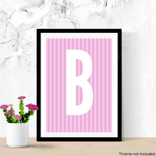 stripy-letter-print in frame