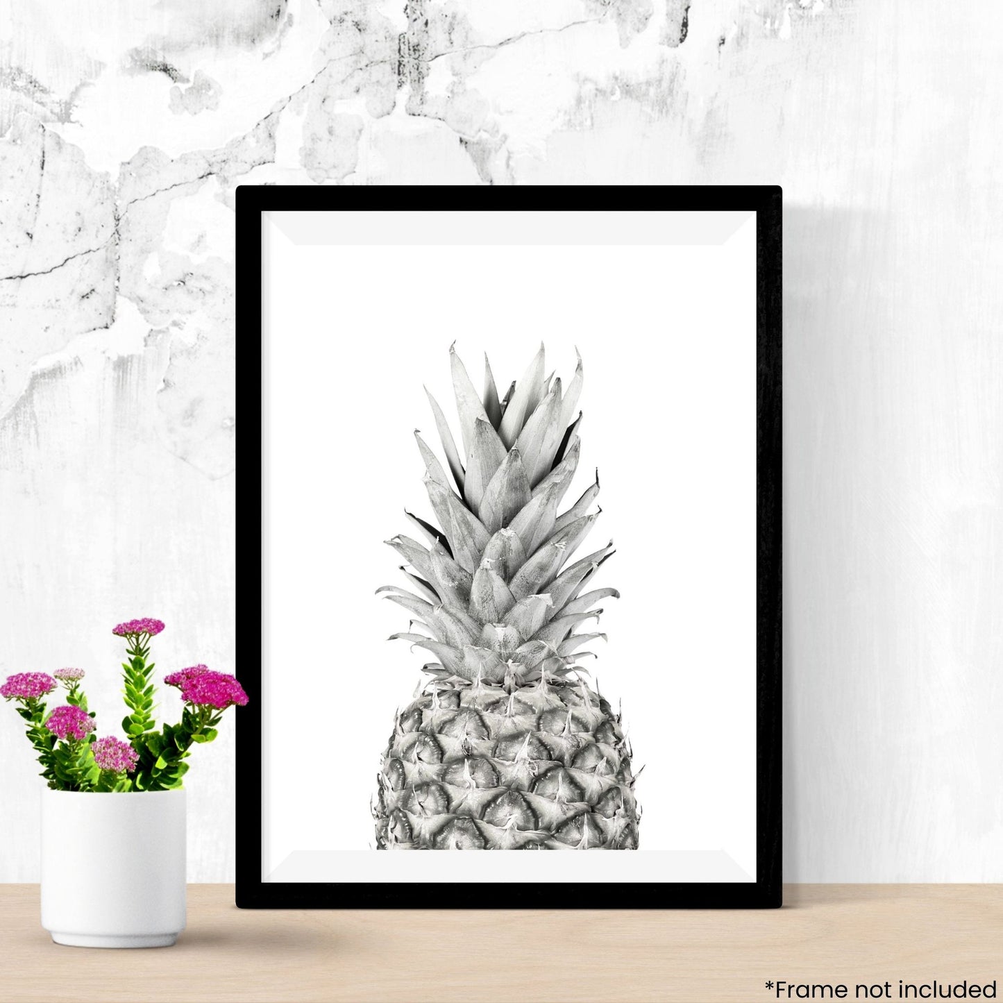 black-and-white-pineapple in frame