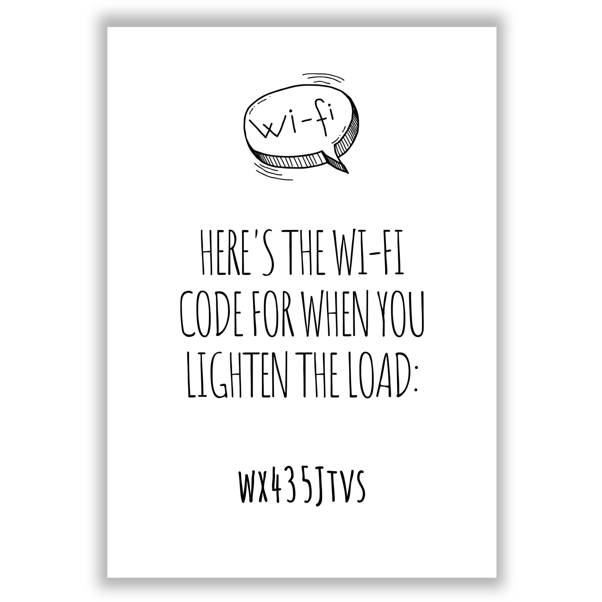 Wi-Fi Code print by Here's The Thing Art